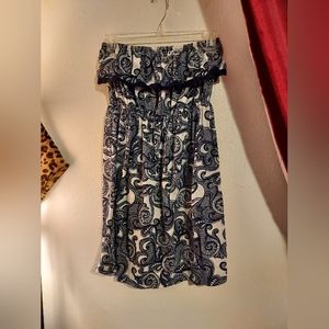 Faded Glory Women's Junior's Dress Stretch Soft Size Small White/Blue S